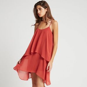 BCBGeneration Flowy Ruffled Chiffon Dress